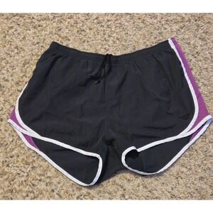 Pony Lined Drawstring‎ Activewear Shorts Women's Size XL Black Purple